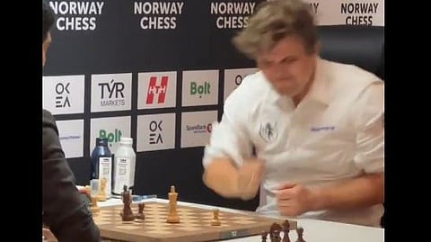 D Gukesh- Magnus Carlsen  post-loss outburst at Norway Chess