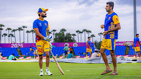 R Ashwin with his teammate