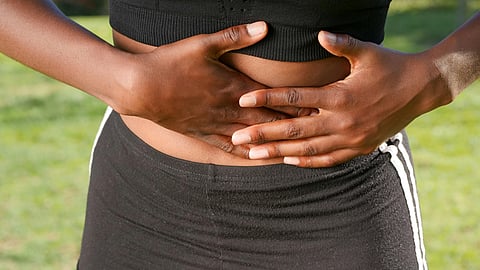 A person having stomach pain