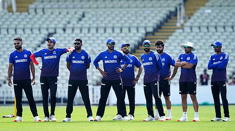 Indian cricket team during practice session