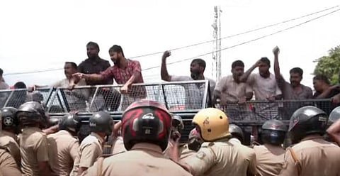 Youth Congress protest in Kottayam Medical College