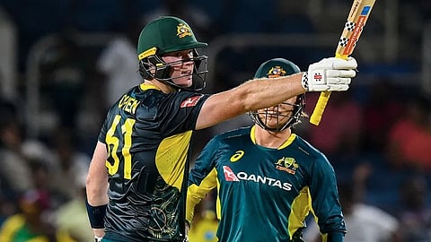 Mitchell Owen celebrates his half-century