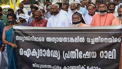 Kerala nuns arrested in Chhattisgarh protest in kerala 