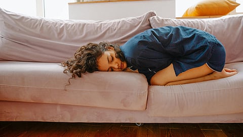 woman stomach pain