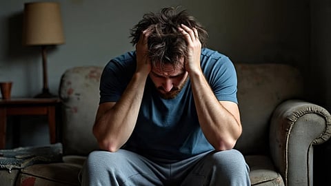 man sitting in a counch