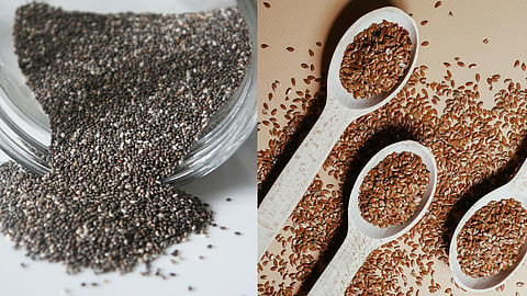 chia and flax seeds