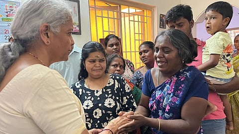 Nirmala Sitharaman meets affected families in karur stampede 