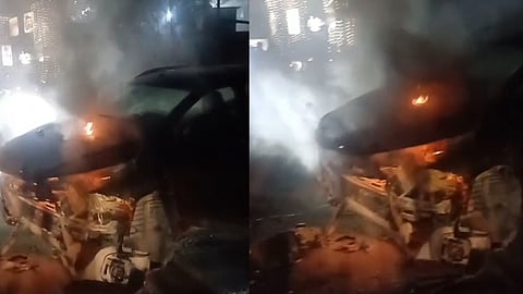 car caught fire