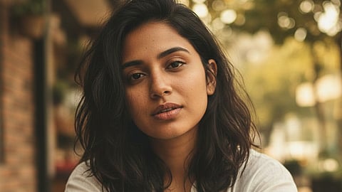 Woman with dry lips