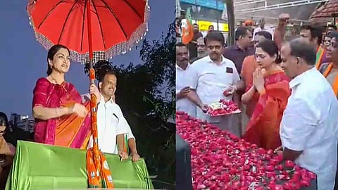 BJP Tamil Nadu Vice-President Khushbu Sundar in thrissur 
