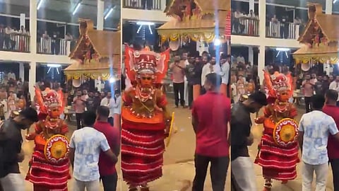 Young man unconscious by Theyyam  knocked 