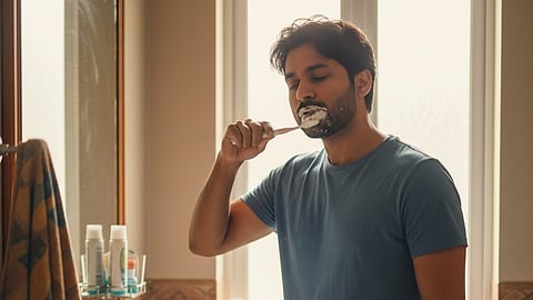 Brushing teeth