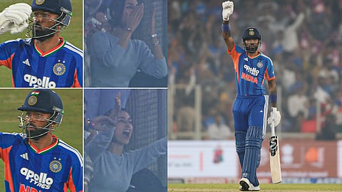 Hardik Pandya blows kisses to Mahieka Sharma