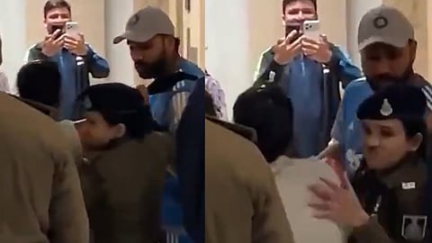 Woman Reaches Rohit Sharma 