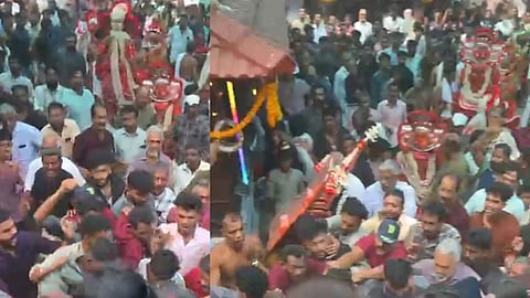 Conflict during festival; Theyyam is grabbed and pushed, video