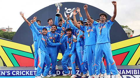 Team India winning U19 World Cup