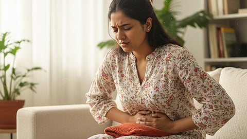 stomach pain, urine