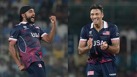 United States Harmeet Singh, Shadley Van Schalkwyk celebrates the wicket
