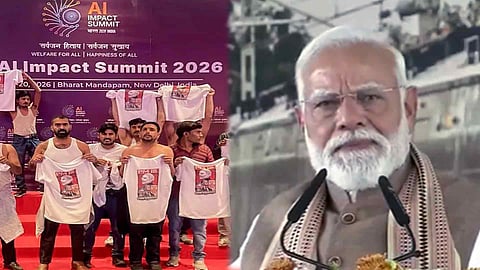 PM Modi reaction over youth congress shirtless protest at AI Summit