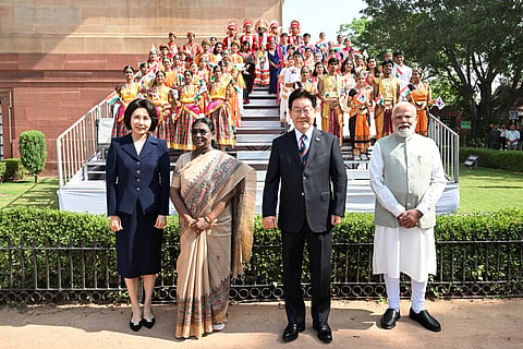 South Korean president Lee Jae-myung arrives in India