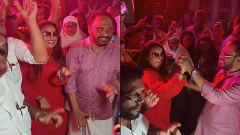 Congress leader Cherian Philip's dance during the victory celebration is all over social media.