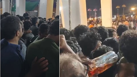 Public drinking in Koodalmanikyam temple Four accused arrested