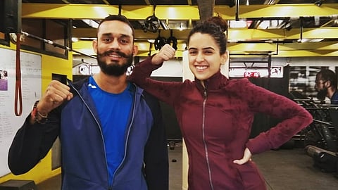 Sanya Malhotra and fitness trainer Tridev Pandey