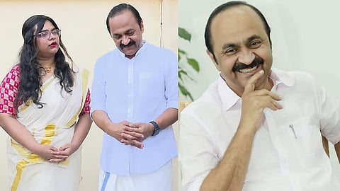 VD Satheesan with Daughter