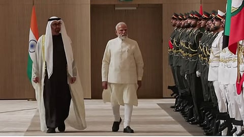 PM Modi's plane gets F16 escort as he arrives in UAE on first leg of 5 nation visit