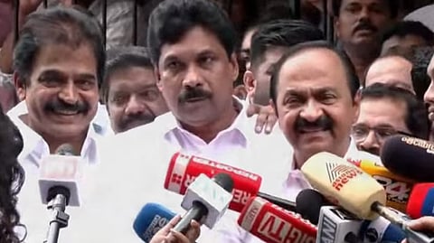 VD Satheesan arrives at KC Venugopal's house
