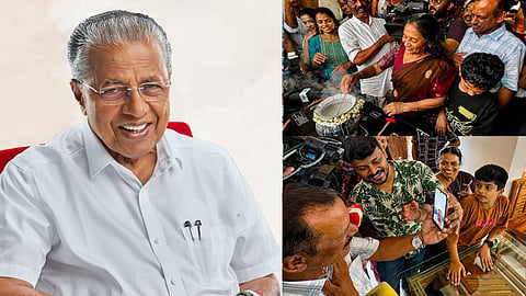 Pinarayi Vijayan congratulates the first residents of the township
