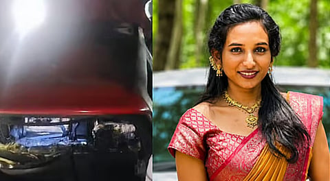 pregnant woman's death in a car fire has raised suspicions of foul play, with her family alleging a planned murder rather than an accident.