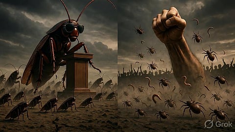 AI genarated Cockroach Janata Party vs National Parasitic Front