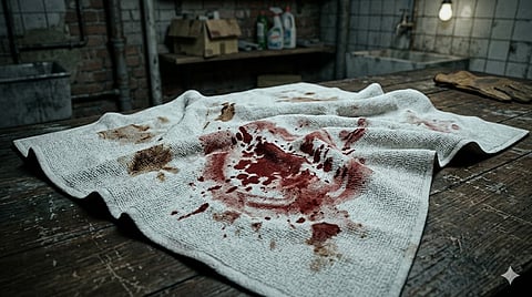  blood-stained towel