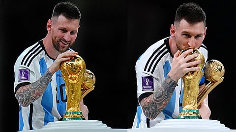 Lionel Messi with world cup