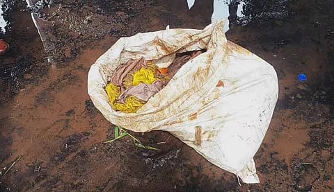 Human skull found packed in a sack in the Pamba River.