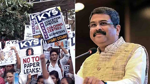 neet protest, dharmendra pradhan