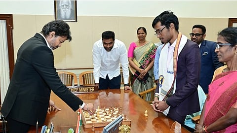 Praggnanandhaa's checkmate moment with CM Vijay