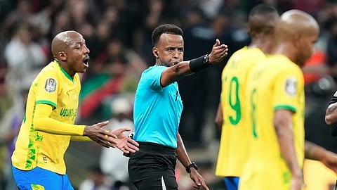 Somali referee Omar Abdulkadir Artan in ground