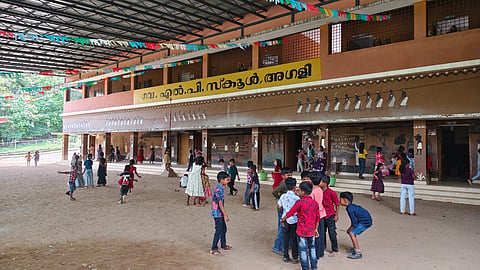 Children Playing on the premises of Agali govt LP School