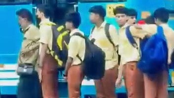 Action taken against private bus conductor for not boarding school students