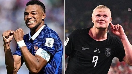 Mbappe Haaland goal celebration