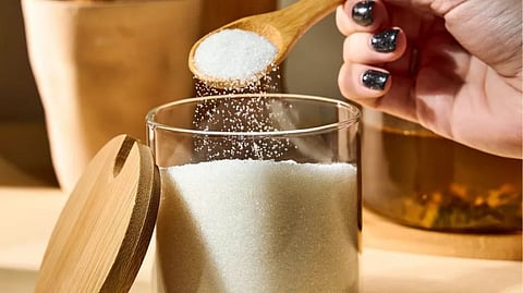 Sugar in glass jar