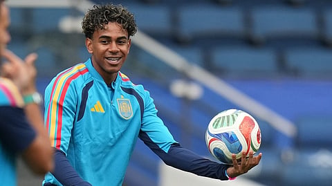 Spain's Lamine Yamal attends training session ahead of a FIFA World Cup round of 32 soccer match against Austria  