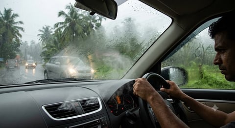 Fog can obscure vision during the rainy season