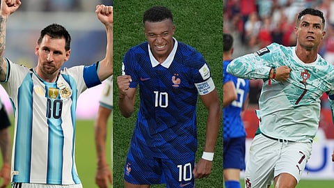 Lionel Messi, Kylian Mbappe, Cristiano Ronaldo