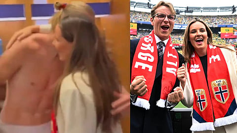 Norways future queen Princess Ingrid Alexandra hugs Erling Haaland