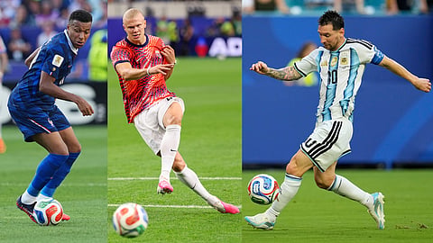 Erling Haaland Lionel Messi and Kylian Mbappe script unprecedented World Cup history 
