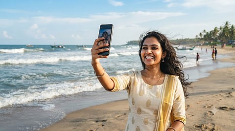 girl taking selfie