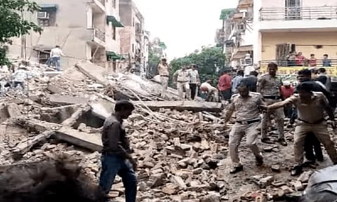Building collapses in Delhi's Rohini after rain